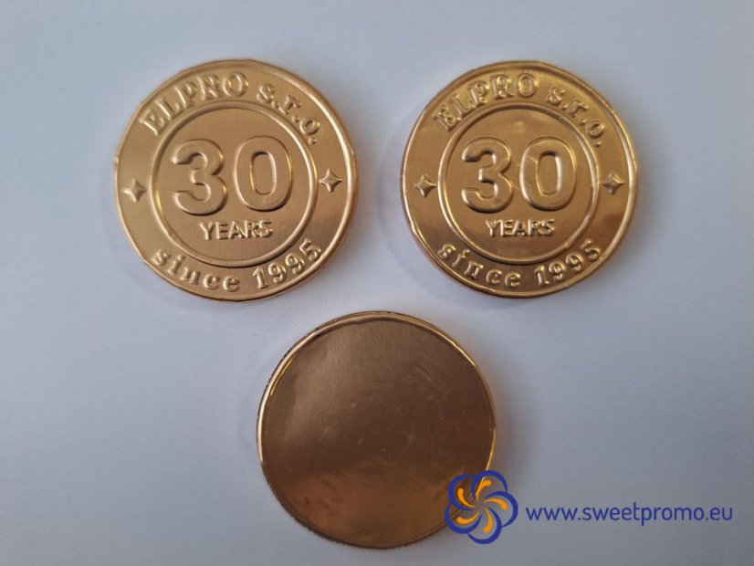 Chocolate gold coins - sample of mintage
