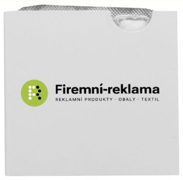 Advertising chewing gum with custom printing, blister pack with paper sleeve