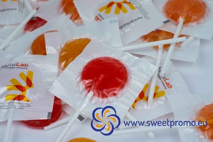 Flat lollipop 9 g - Amount in package: 6000pcs