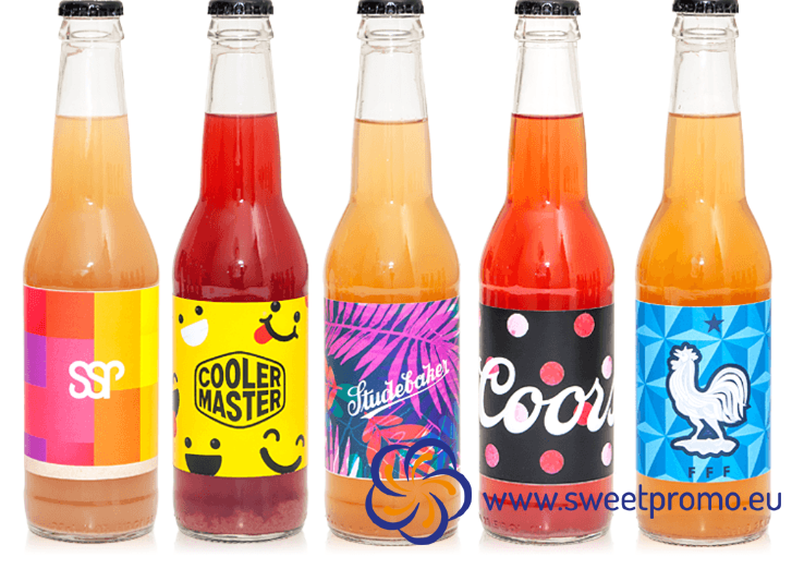 Fruit soft drink in glass 330ml - Amount in package: 100pcs