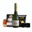 Care Christmas gift box with Spanish sparkling wine Care Brut 0.75 l, dried sausage Fuet Extra and other delicacies. The package is packed in a gift box with the option of adding a corporate sticker. Suitable as a representative Christmas gift for employees, clients and business partners.