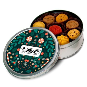 Danish butter biscuits in a promotional tin box