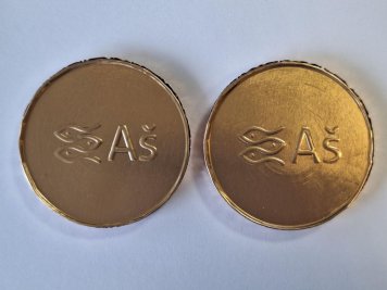 Chocolate gold coins - a sample of Aš mintage