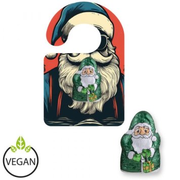 Vegan chocolate mini Santa Claus 7g, express Mini flyer hanger with print