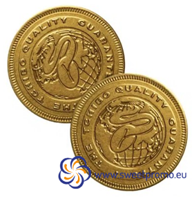 Chocolate coins with a embossing - Size: 41 mm, Amount in package: 150000pcs