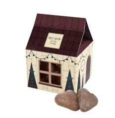 Christmas gingerbread - glazed hearts in a house with custom printing